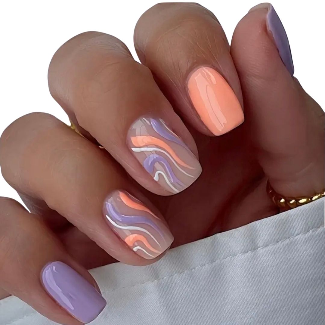 Pastel Swirl Press-On Nails