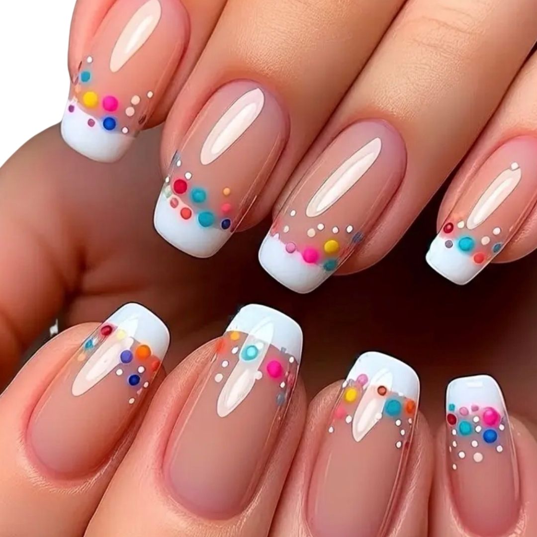 Colorful French Manicure Nail Art