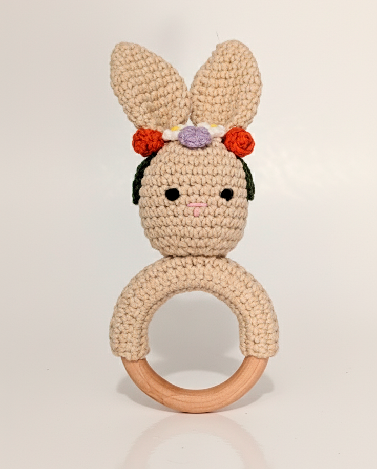 Handmade Crochet Bunny Rattle