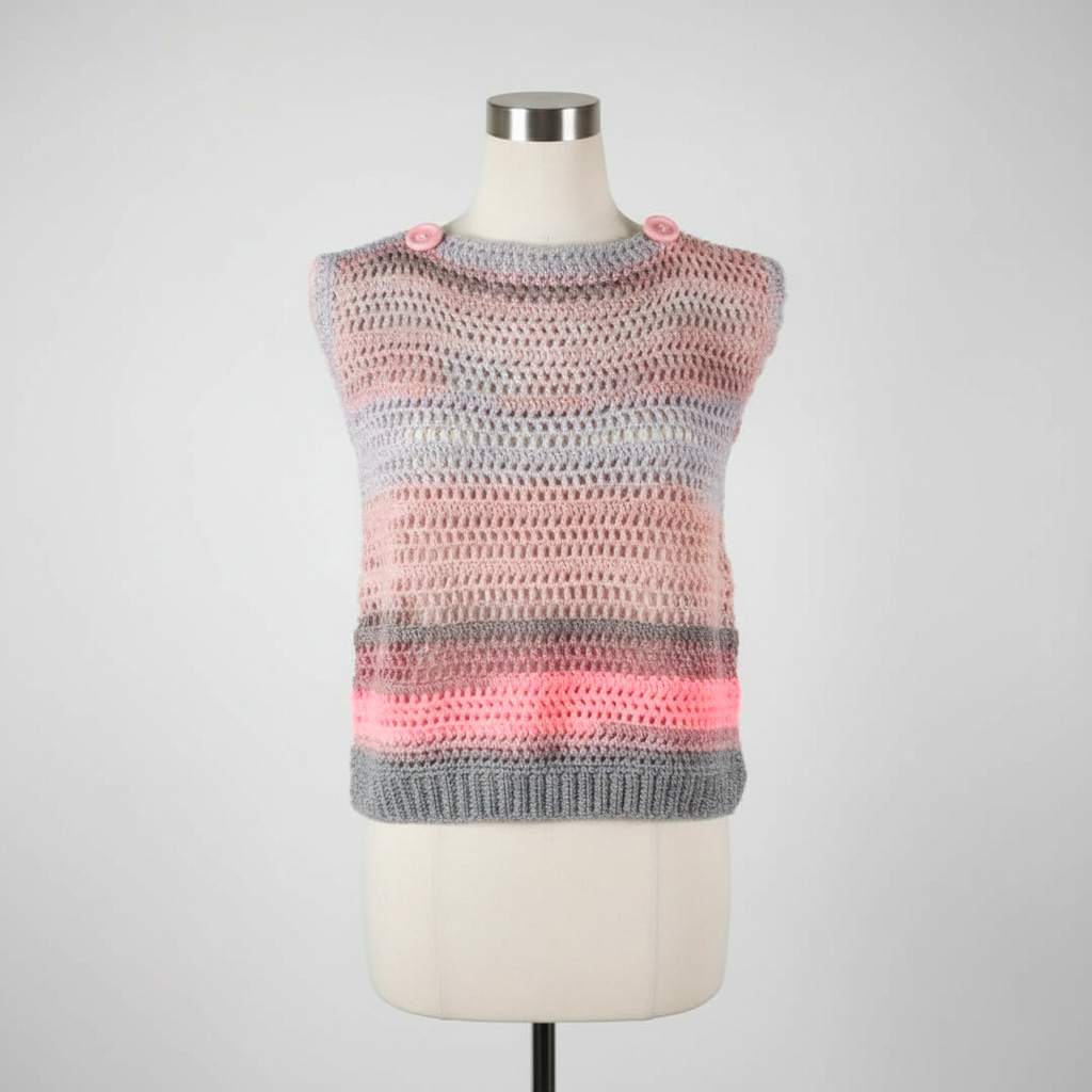 Hand-Knitted Sleeveless Sweater