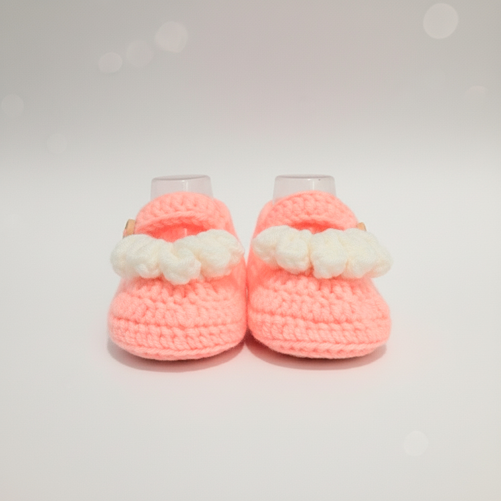 Handmade Pink Baby Booties