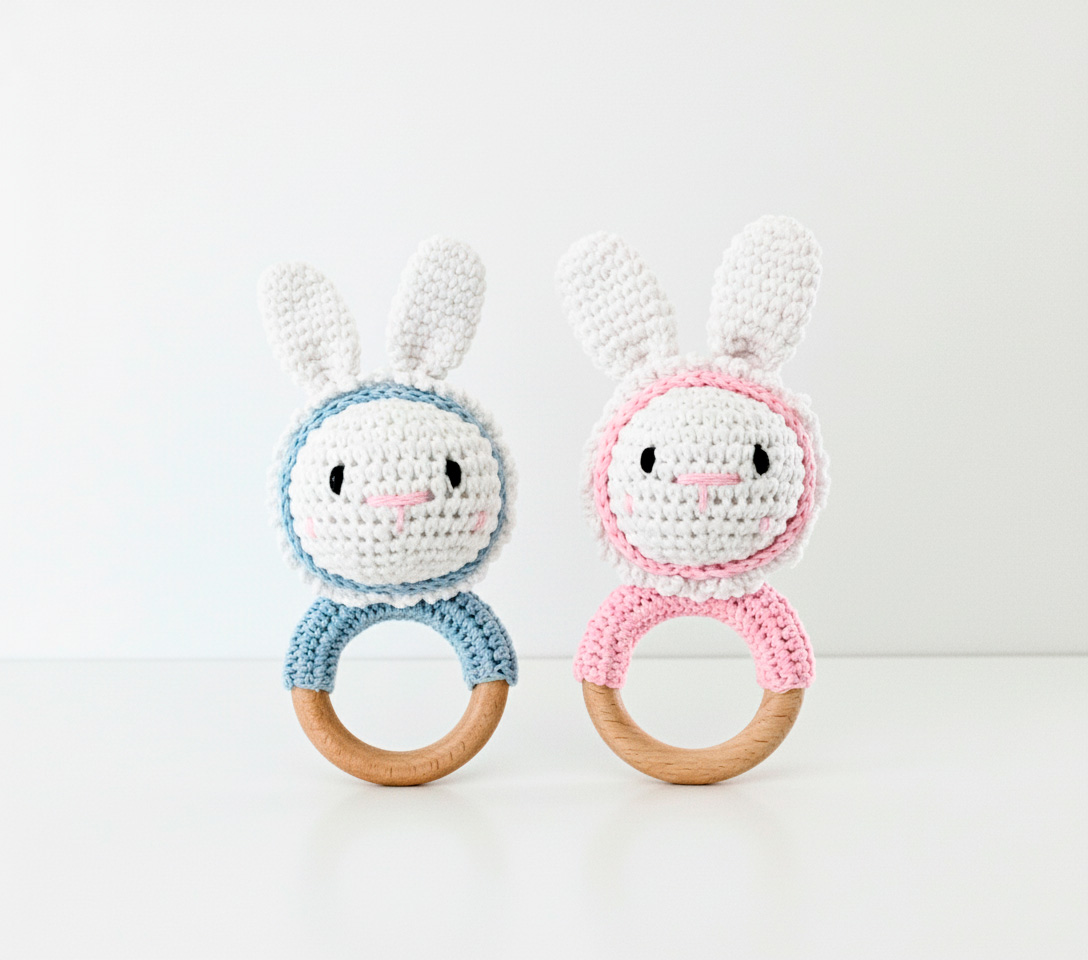 Handmade Bunny Baby Rattles