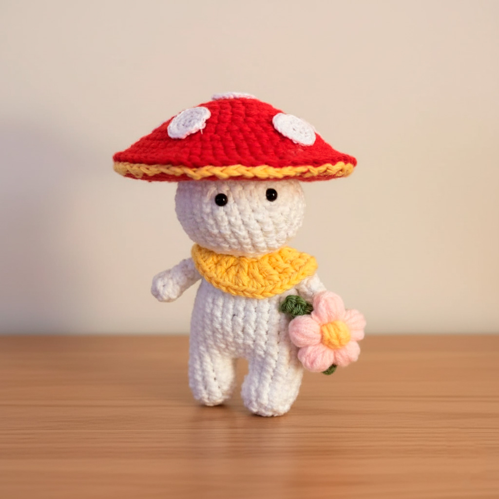 Handmade Crochet Mushroom Boy