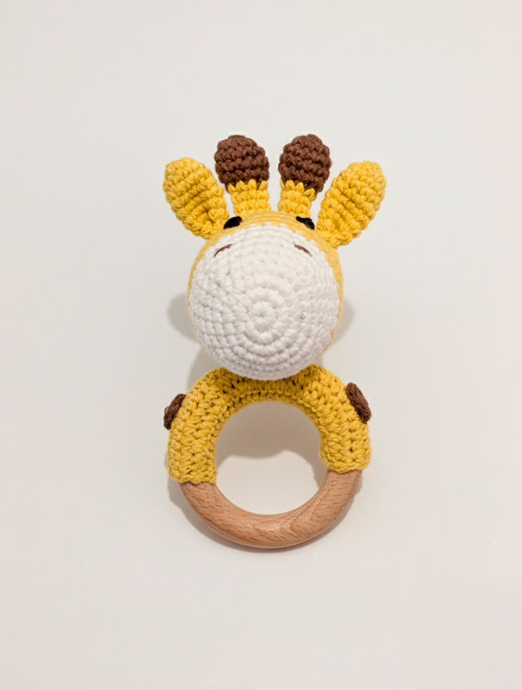 Giraffe Crochet Baby Rattle