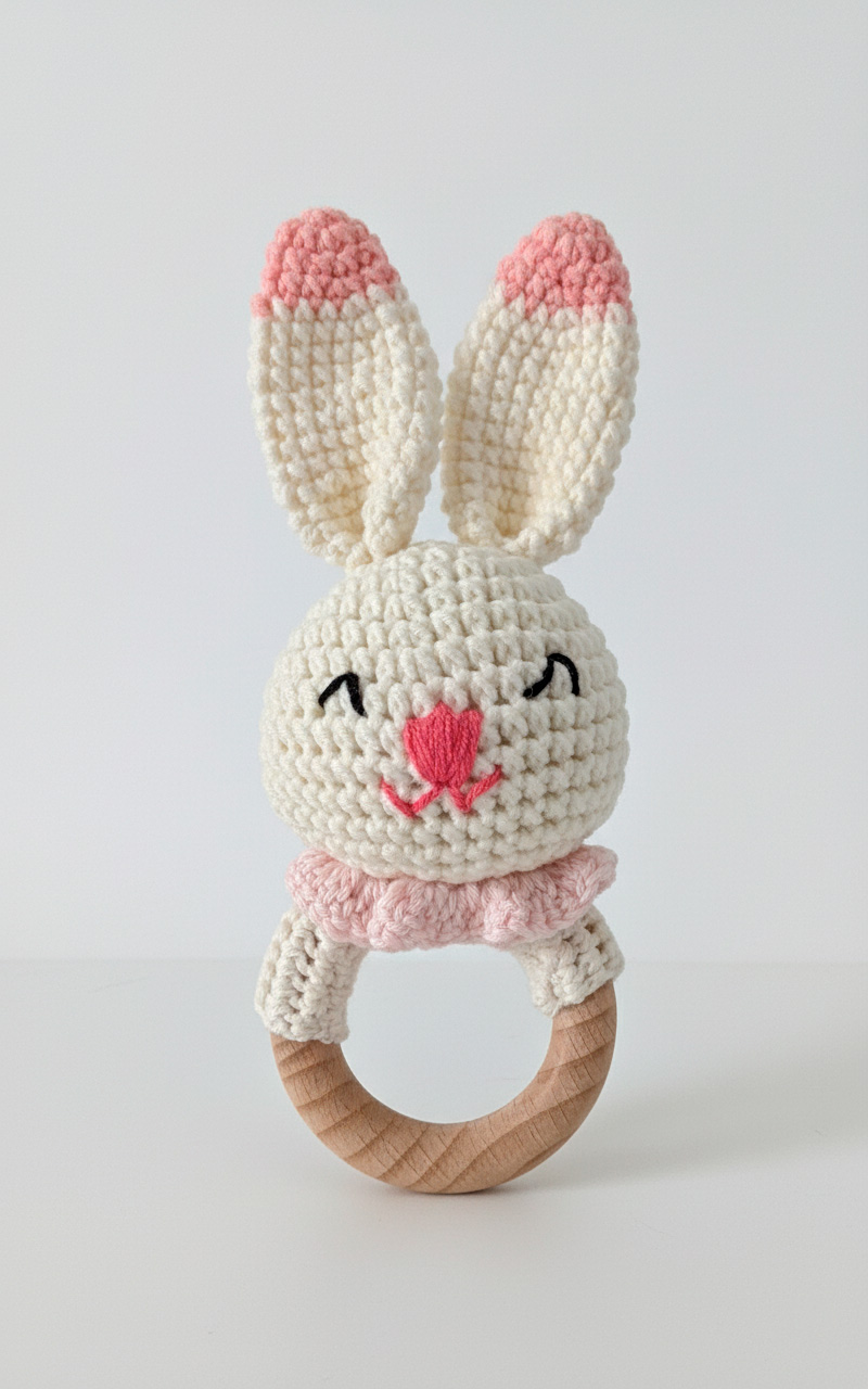 Handmade Crochet Bunny Rattle