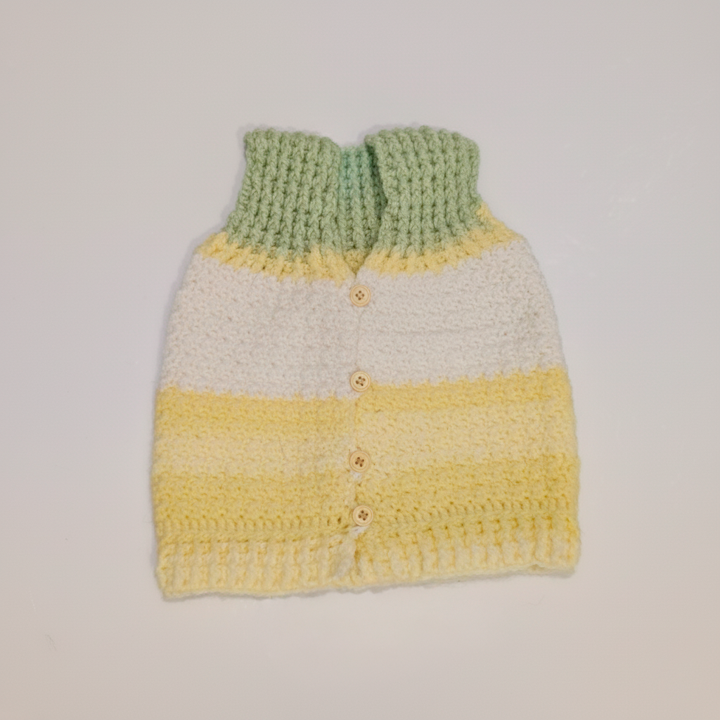 Hand-knitted baby vest
