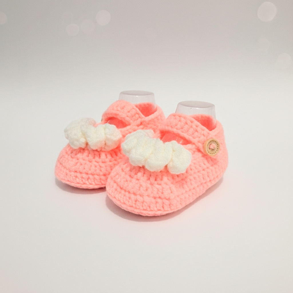 Handmade Pink Baby Booties