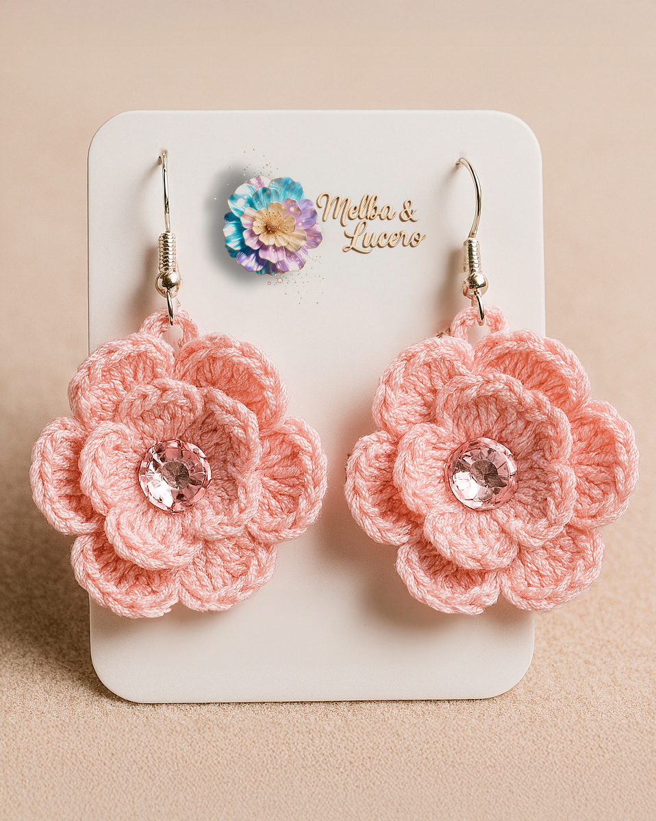 Handmade Crochet Flower Earrings