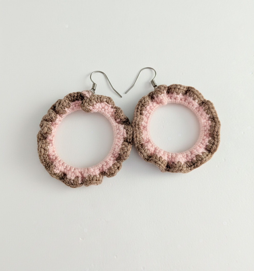 Handmade Crochet Hoop Earrings