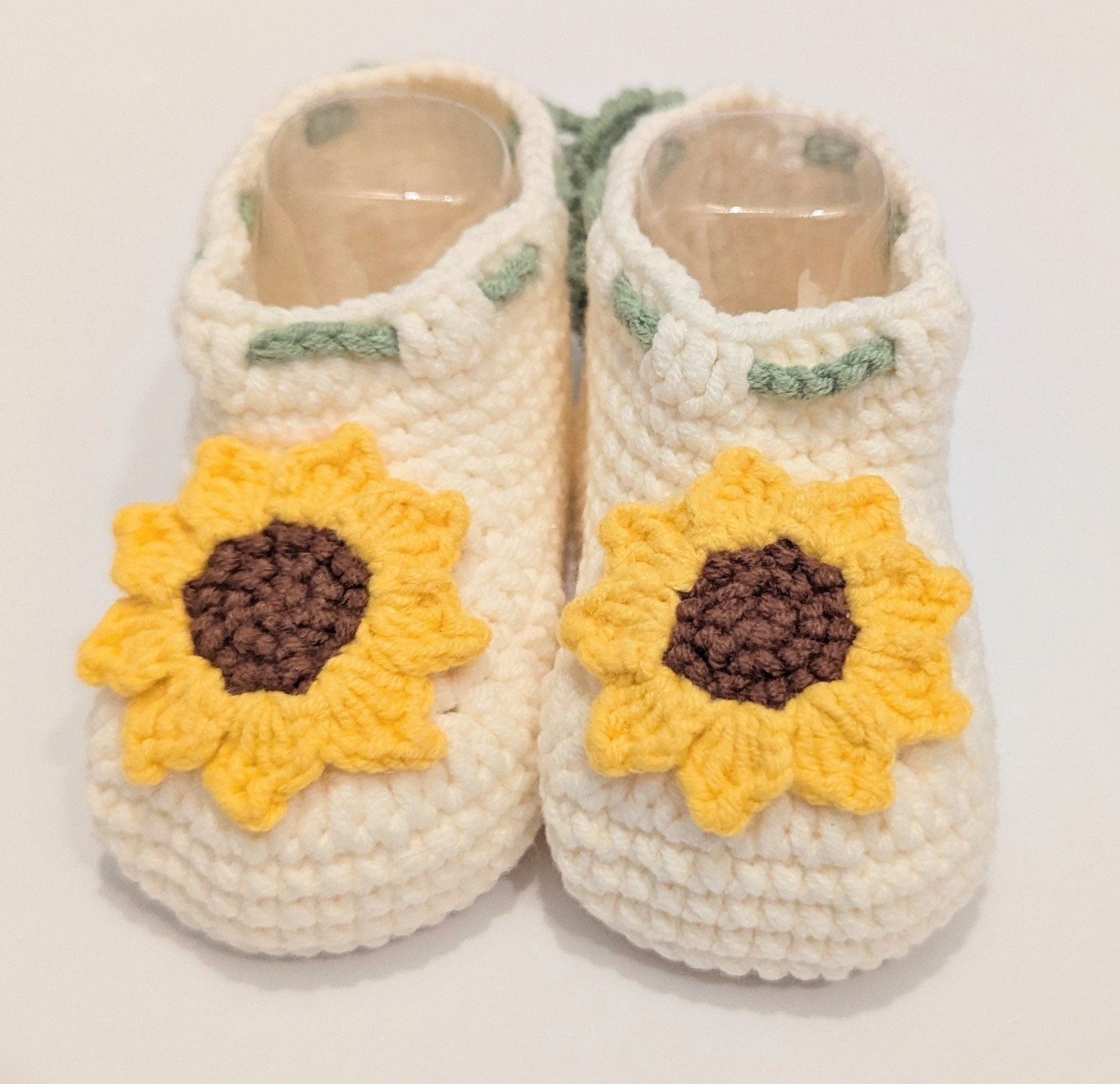 Handmade Sunflower Baby Booties