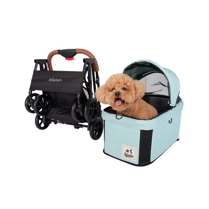 Tri-Fold Travois Pet Stroller con transportin desmontable.