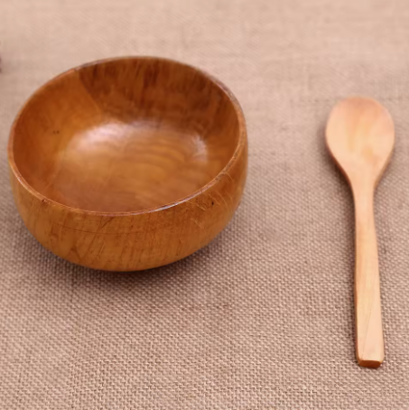 Wooden Bowl and Spoon Set