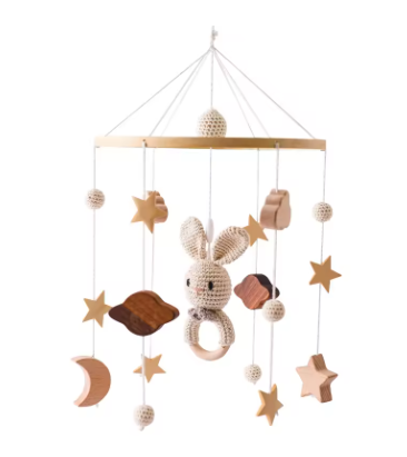 Baby Crib Mobile with Bunny and Stars