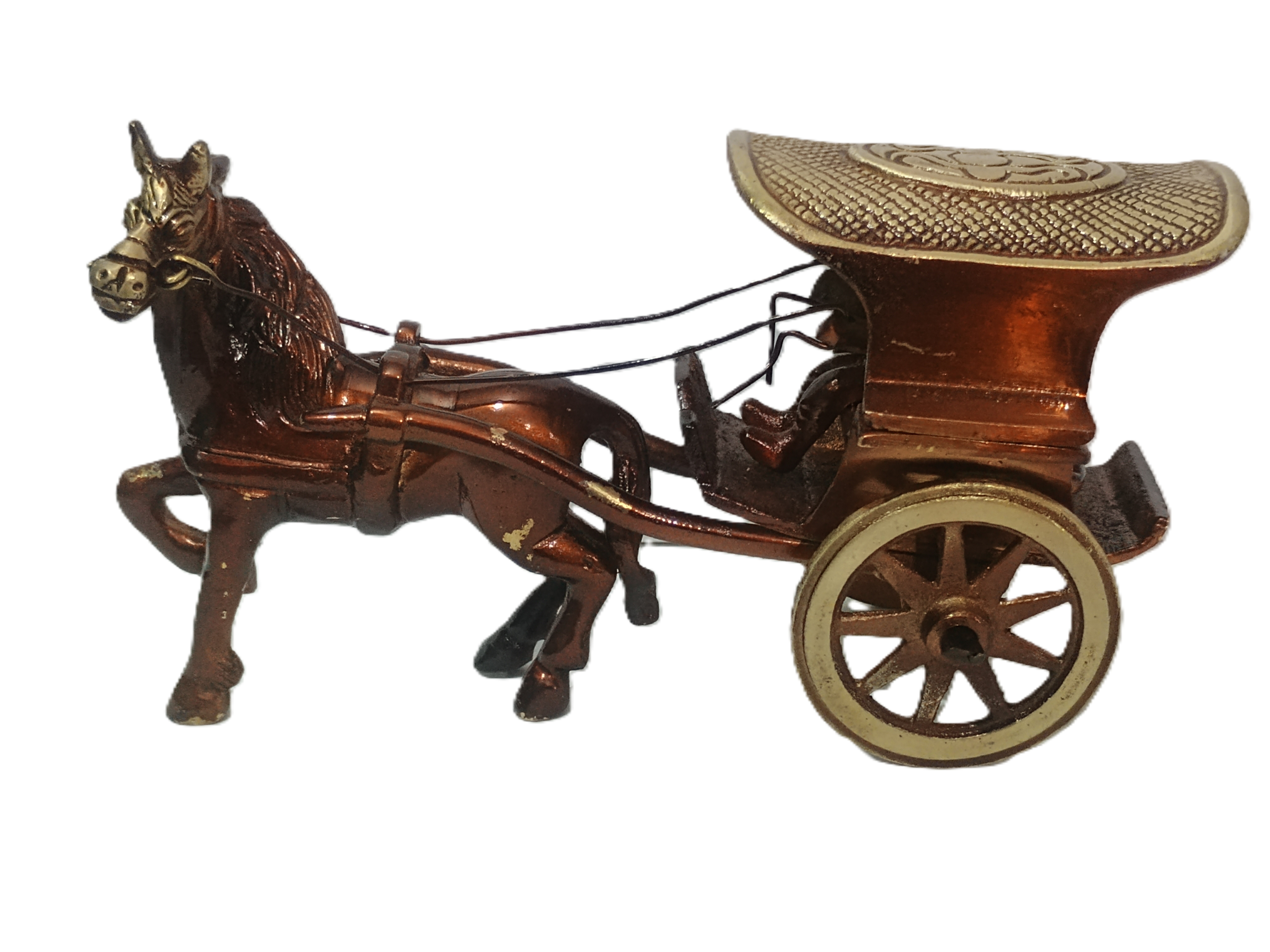 Vintage Brass Horse Carriage Figurine