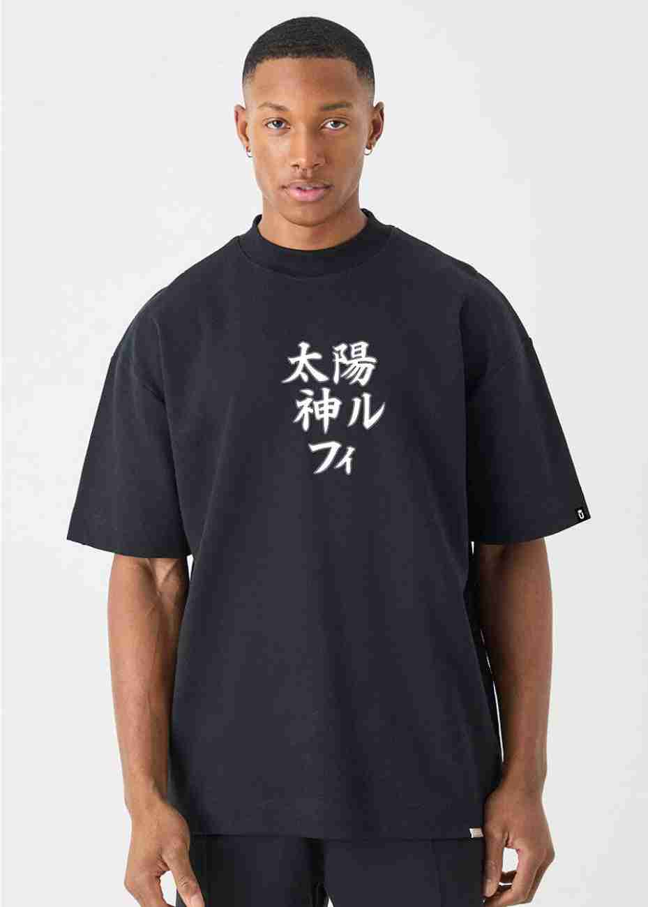 Black Japanese Kanji Graphic T-Shirt