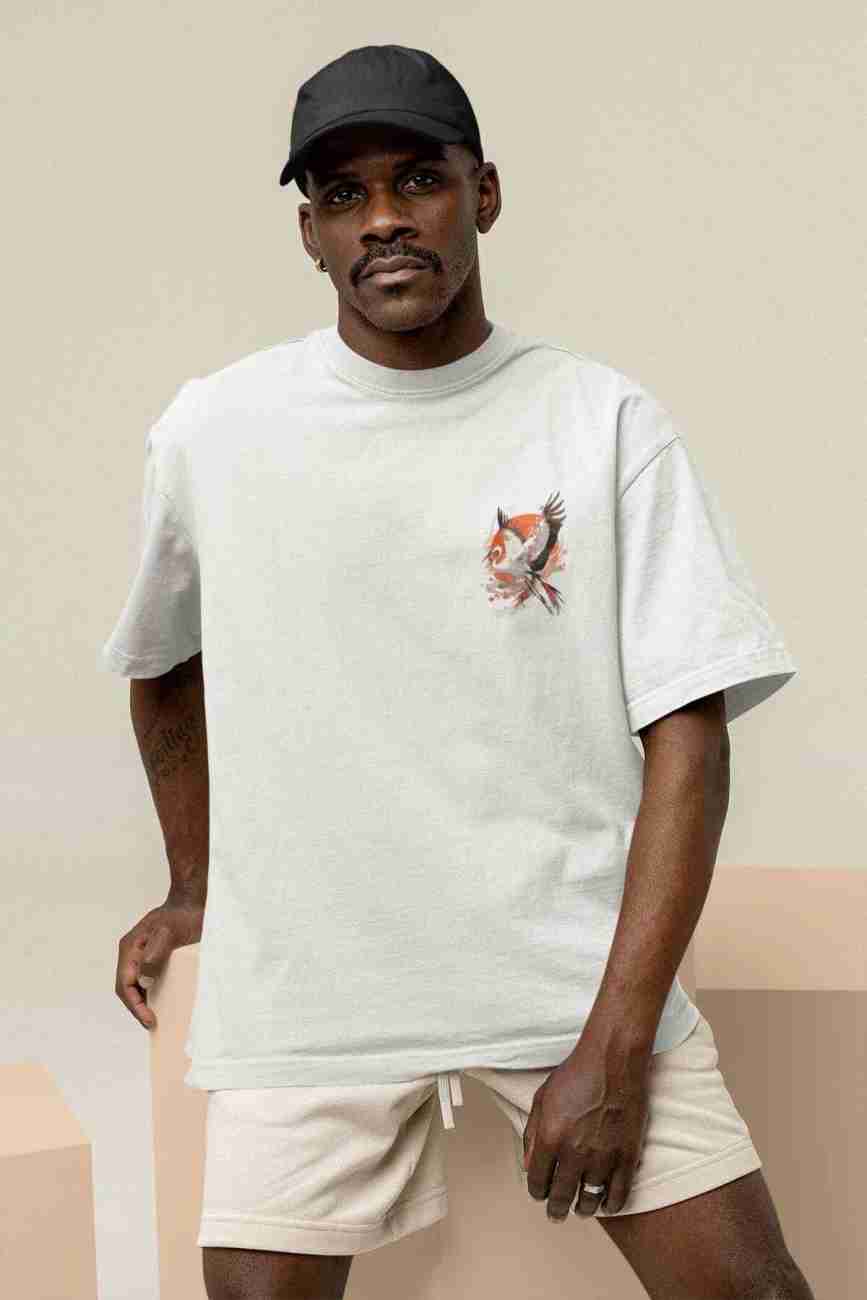 Fish Print Oversized T-shirt