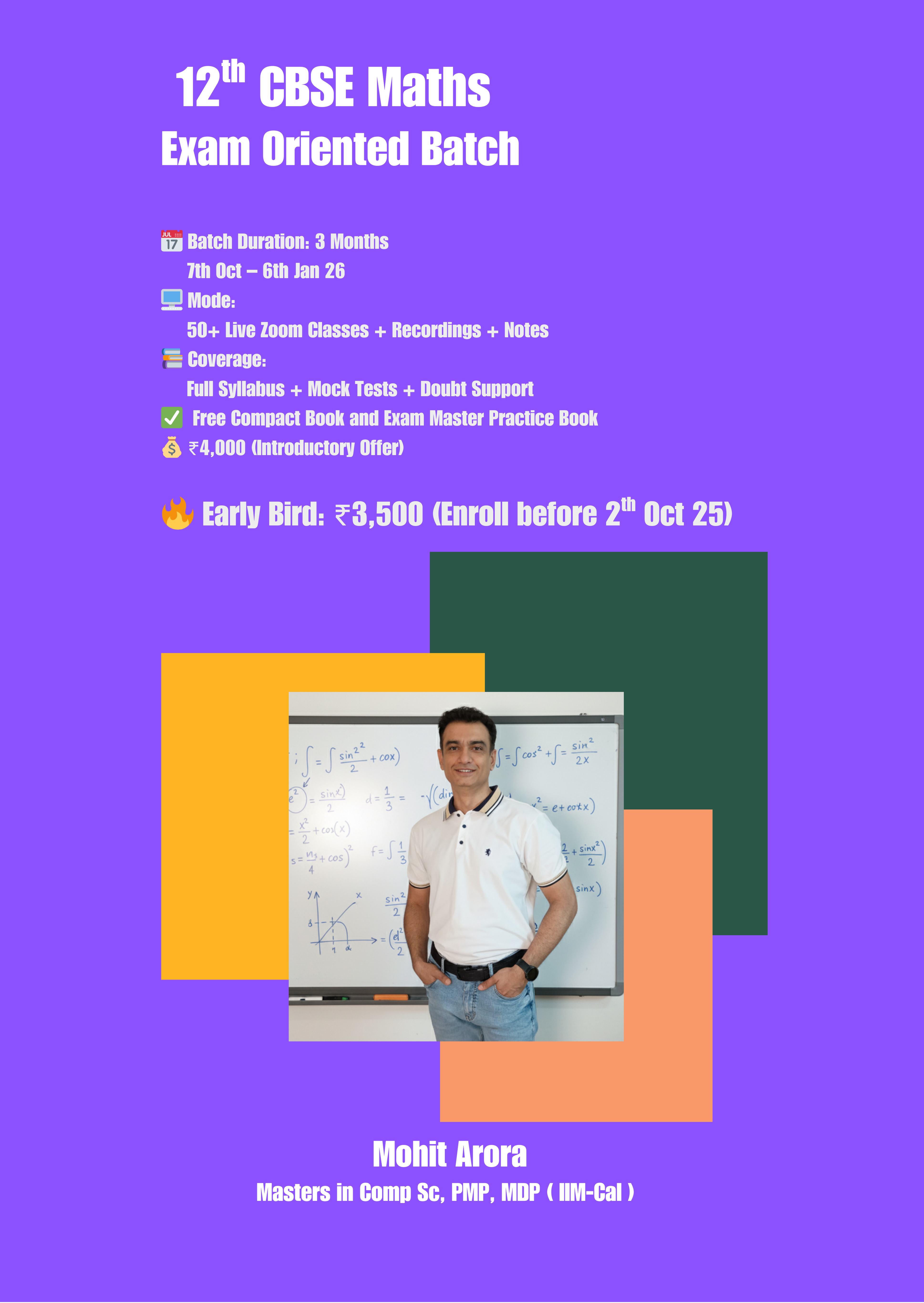 12th CBSE Maths Exam Oriented Batch