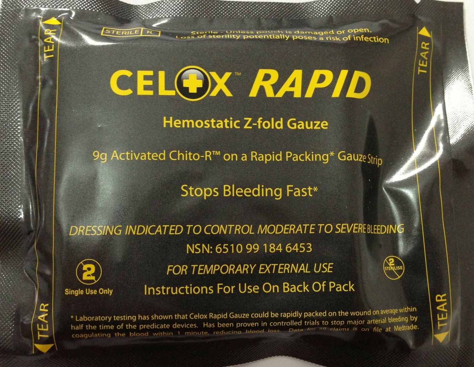 Celox Rapid Hemostatic Gauze