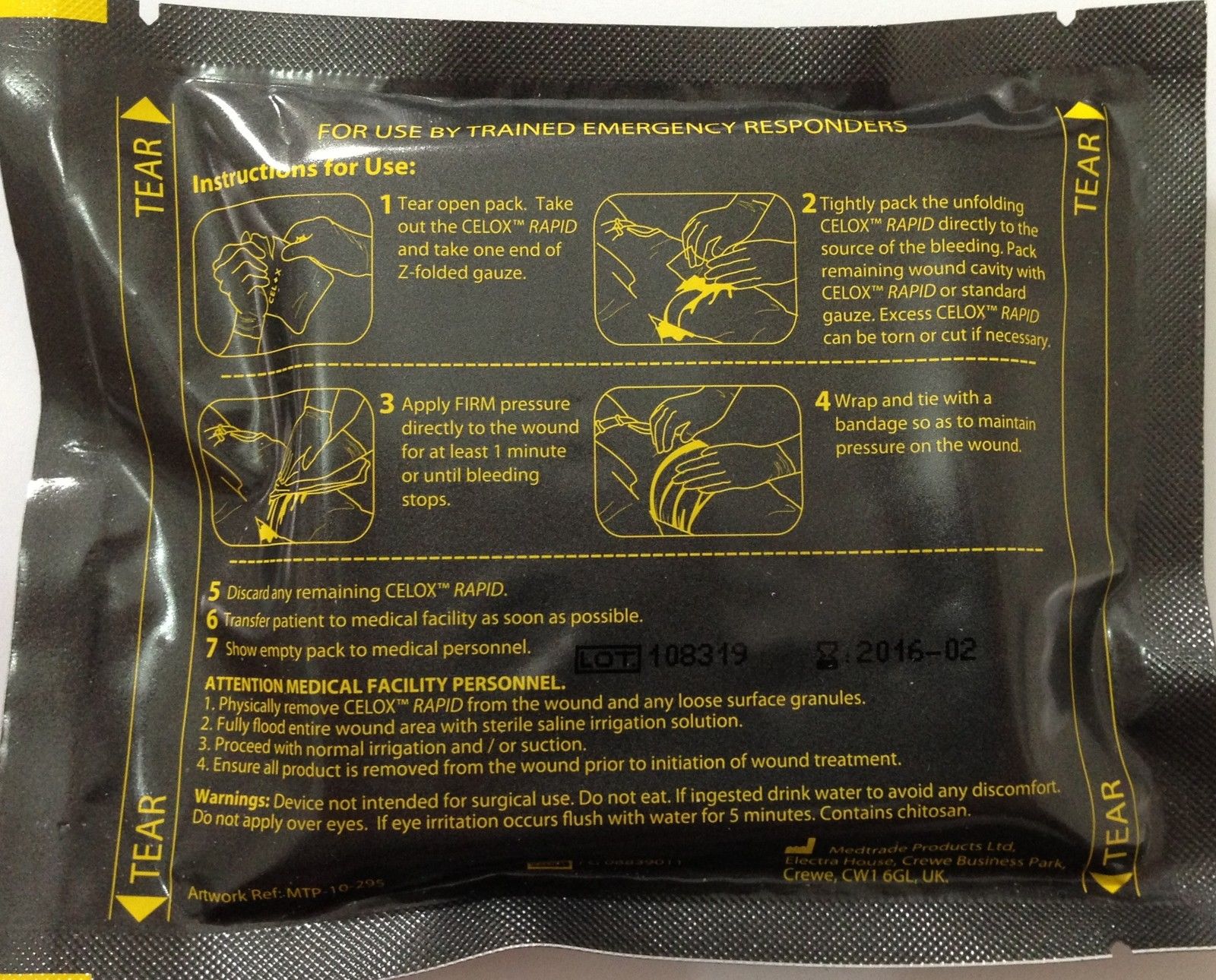 Celox Rapid Hemostatic Gauze