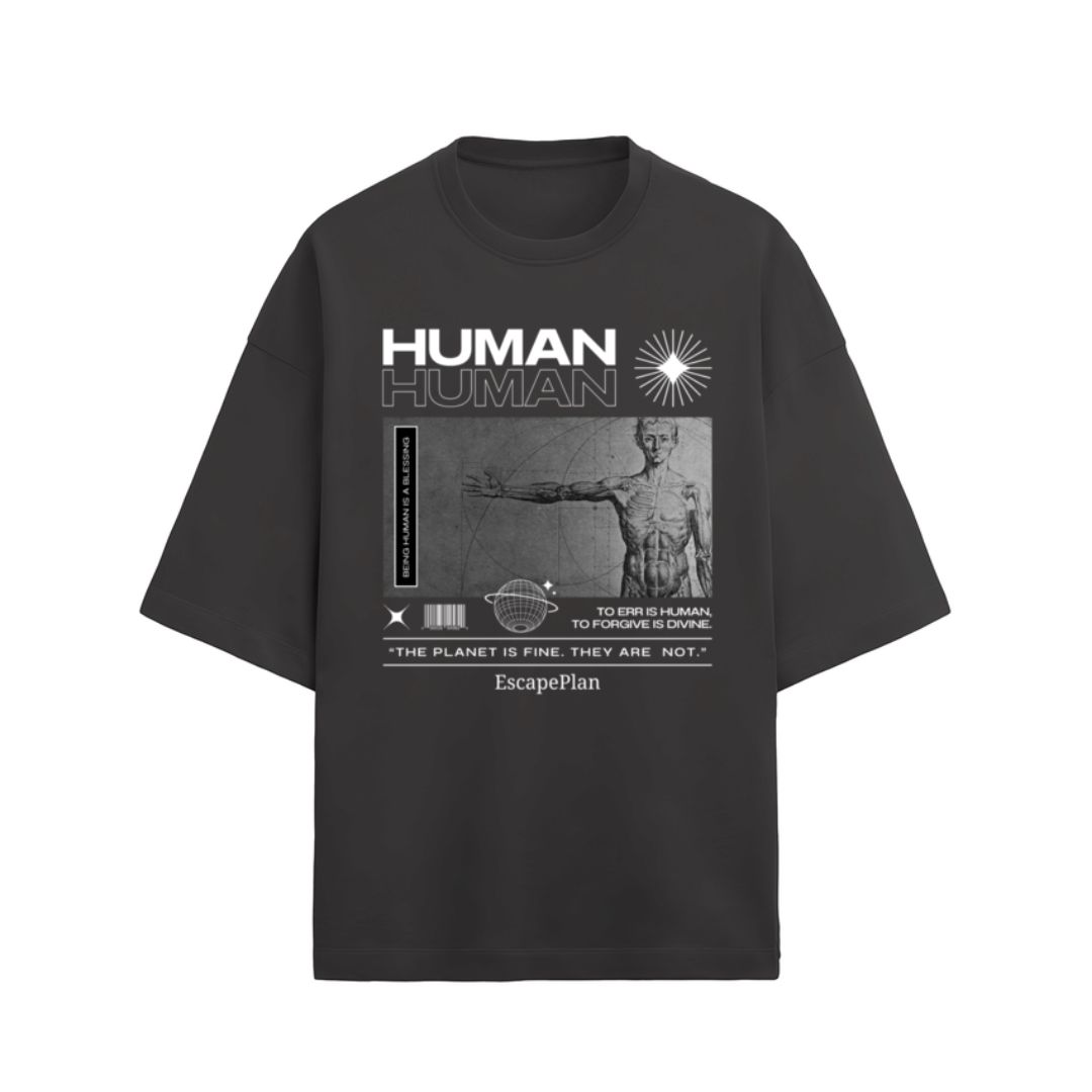 Escape Plan "HUMAN" Oversized Graphic Tee