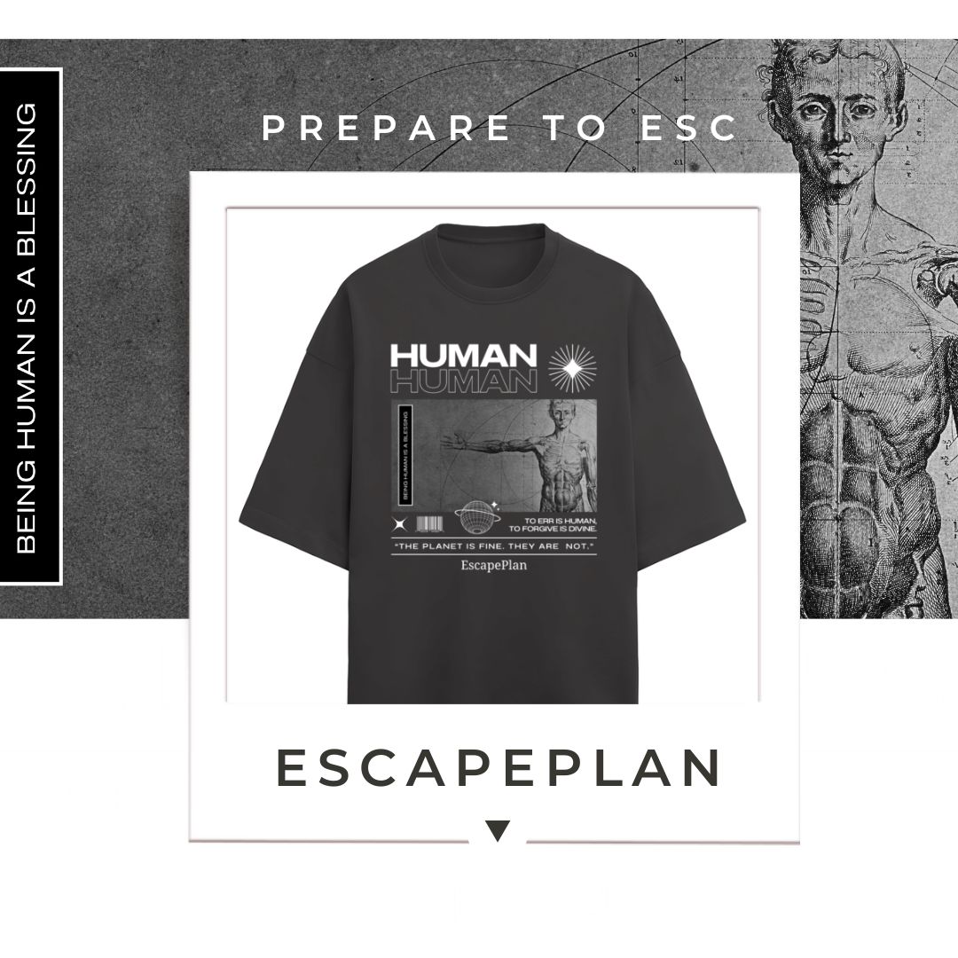 Escape Plan "HUMAN" Oversized Graphic Tee