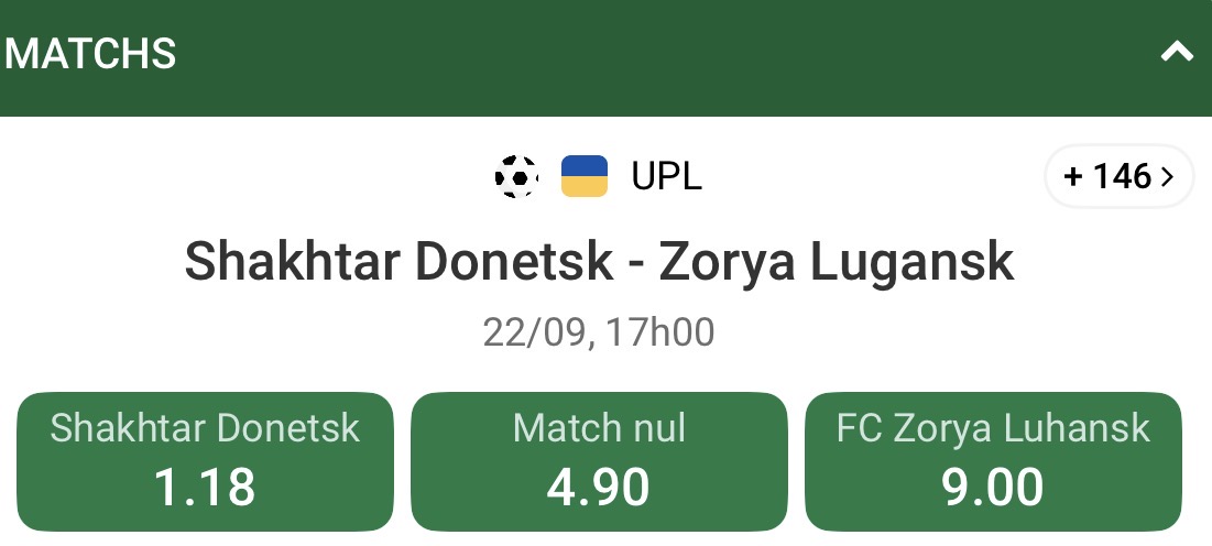 Pronostic Gratuit Shakhtar Donetsk – Zorya 