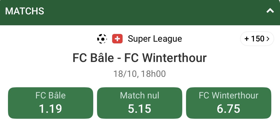 Pronostic FC Bâle 1893 VS Winterthur 