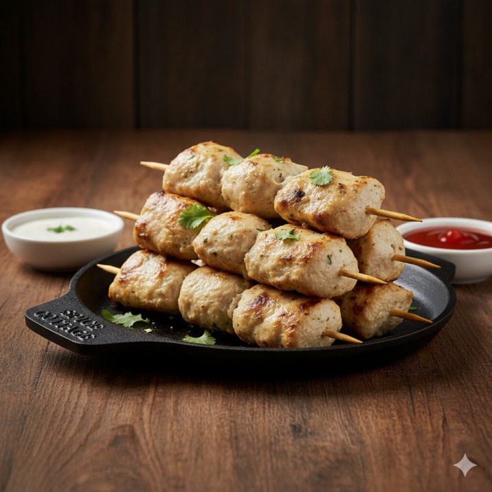Grilled Chicken Malai Tikka kabab