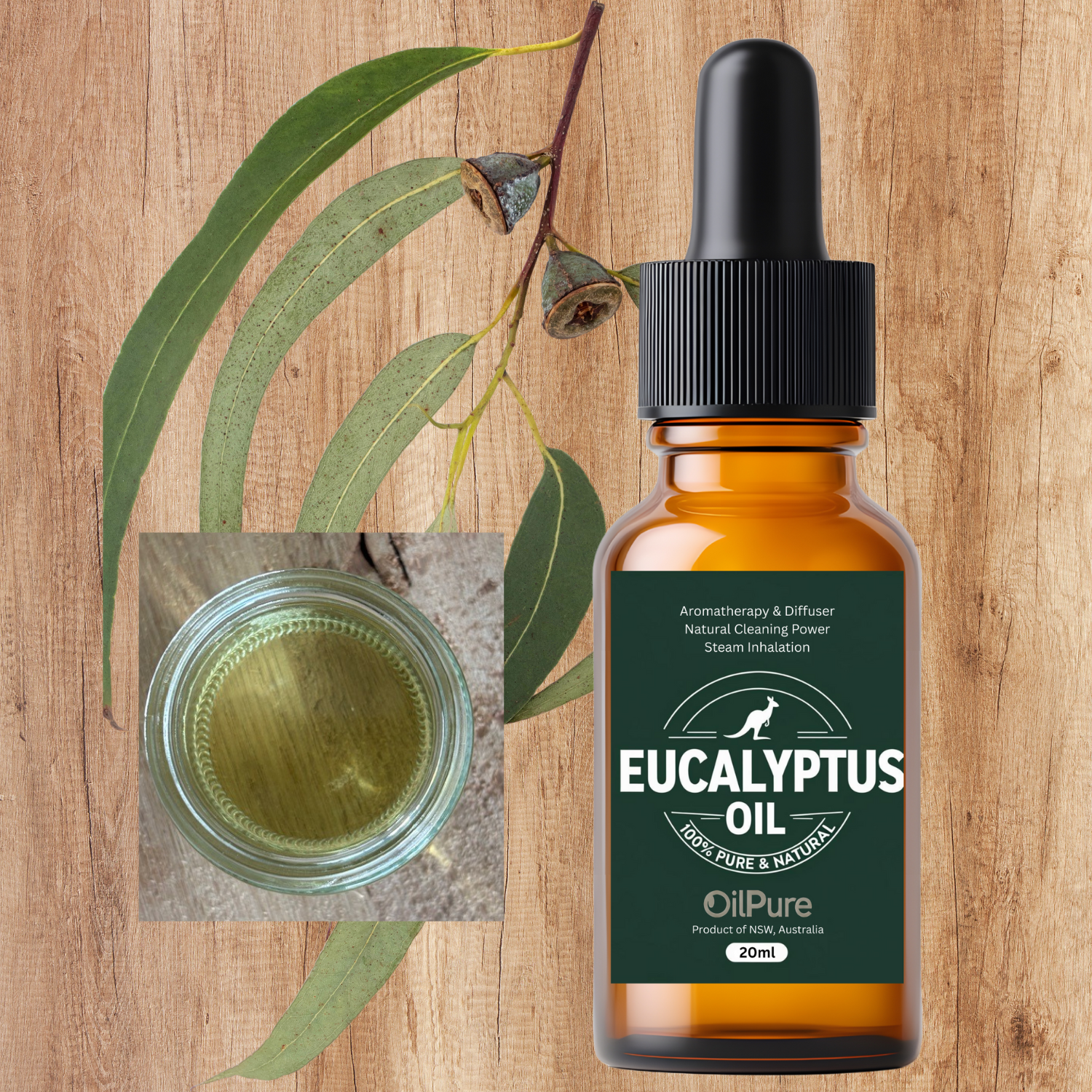 Pure Eucalyptus Oil 20ml – For Diffuser, Cleaning & Wellness - Natural Essential Oil from Country NSW