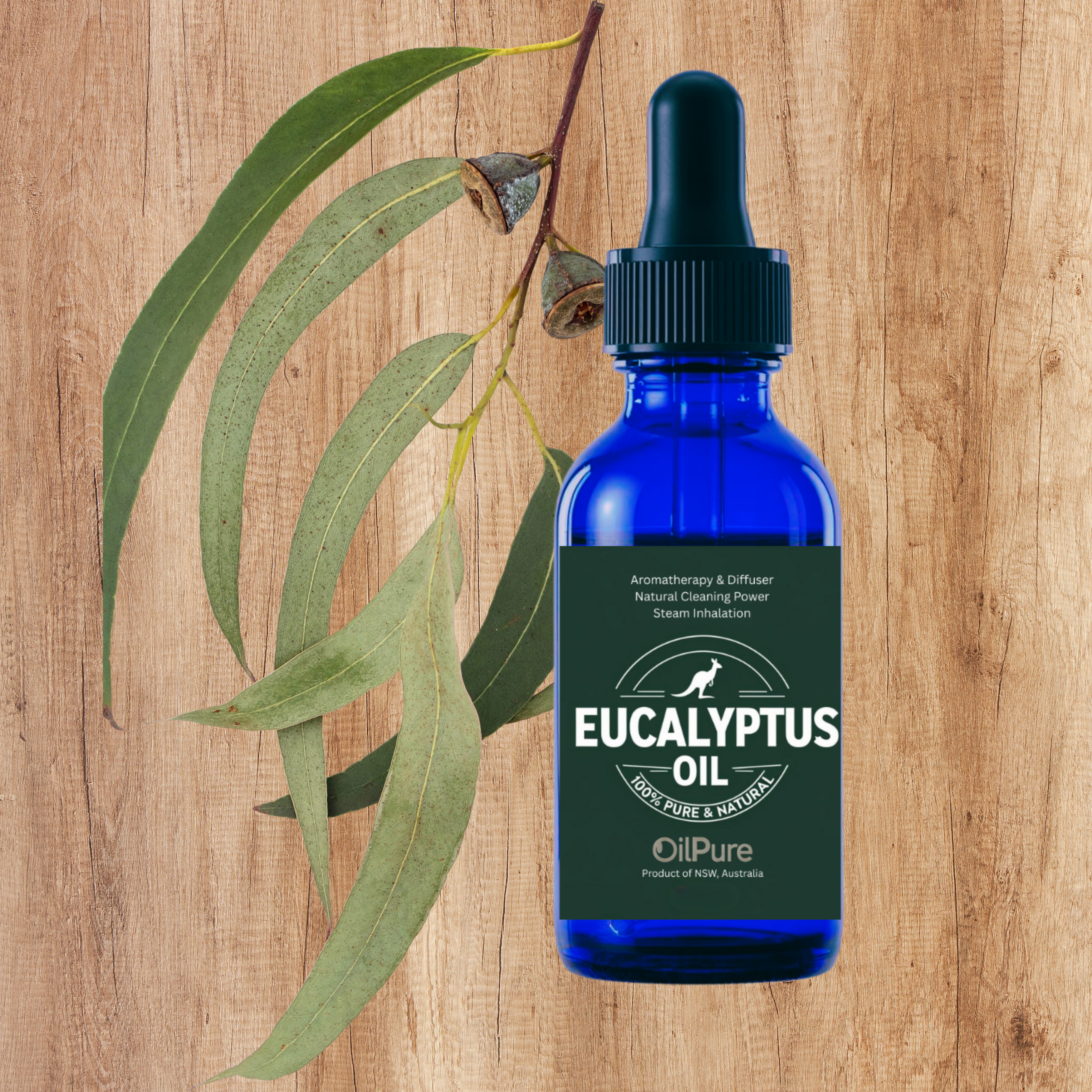 Pure Eucalyptus Oil 30ml – Eco-Farmed in NSW Australia 🌿 100% Natural for Aromatherapy, Relaxation & Massage