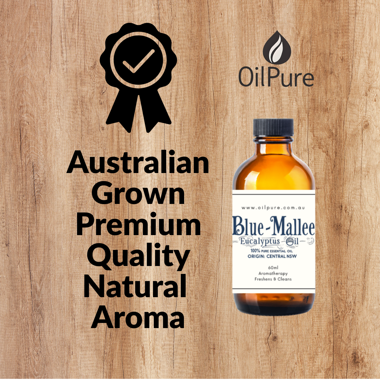 Pure Blue Mallee Eucalyptus Oil 60ml for for Respiratory Support & Aromatherapy