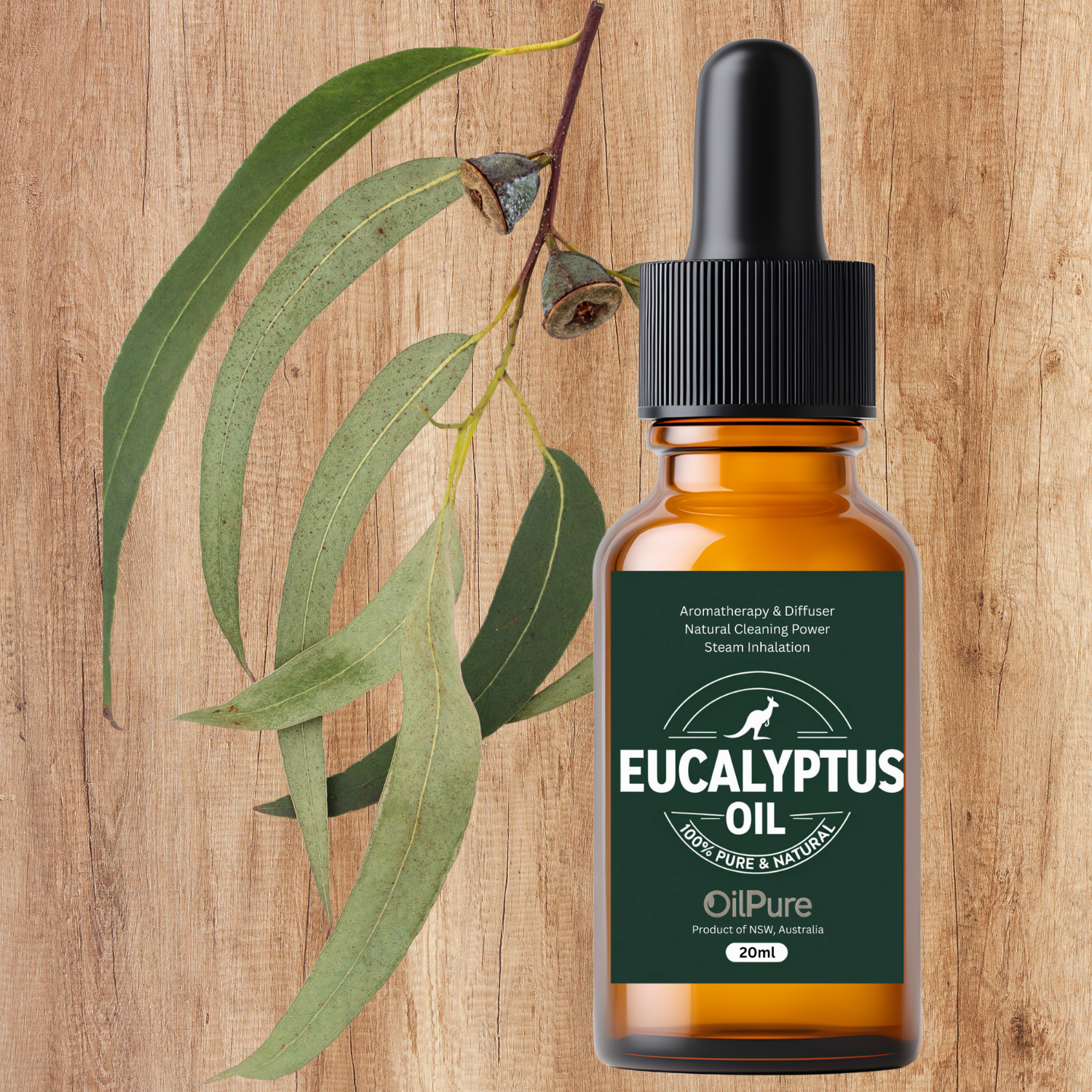 Pure Eucalyptus Oil 20ml – For Diffuser, Cleaning & Wellness - Natural Essential Oil from Country NSW
