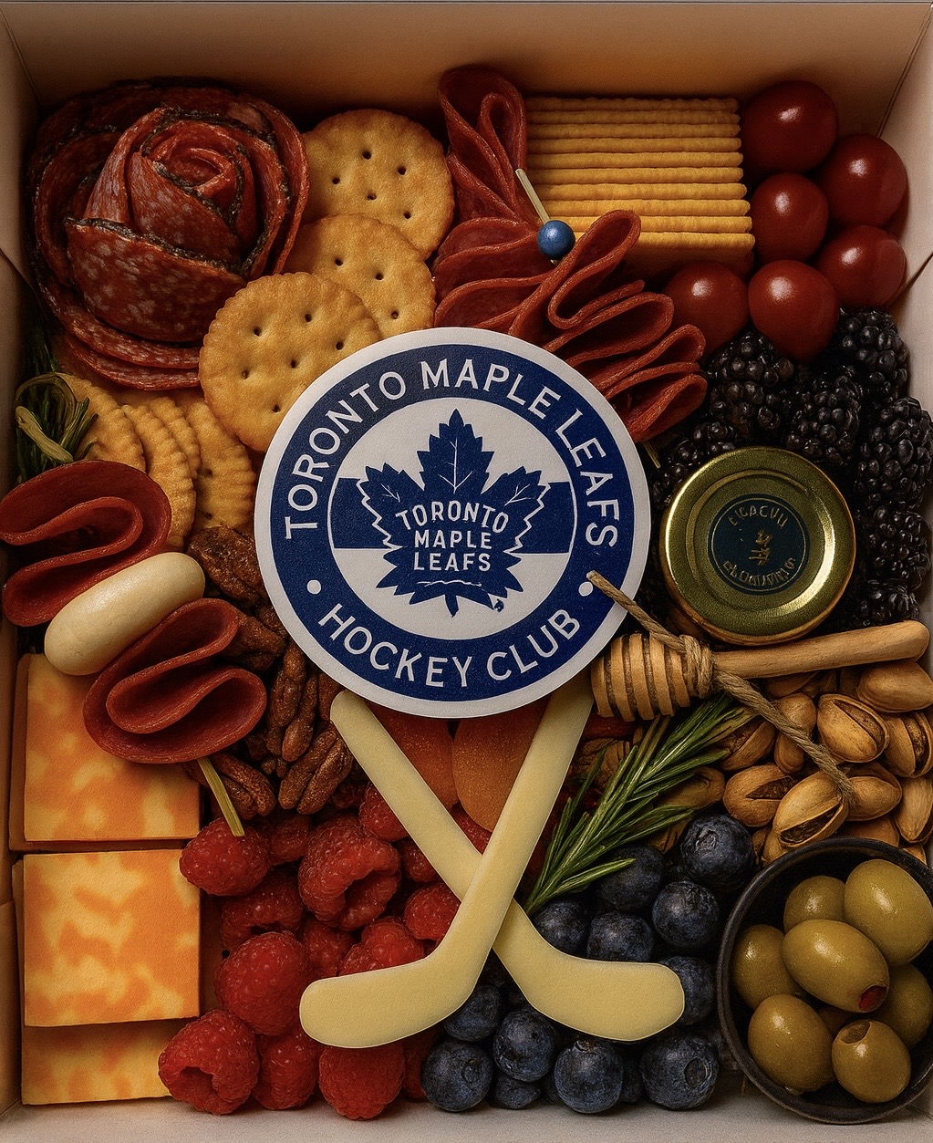 Large Hockey themed Charcuterie Box