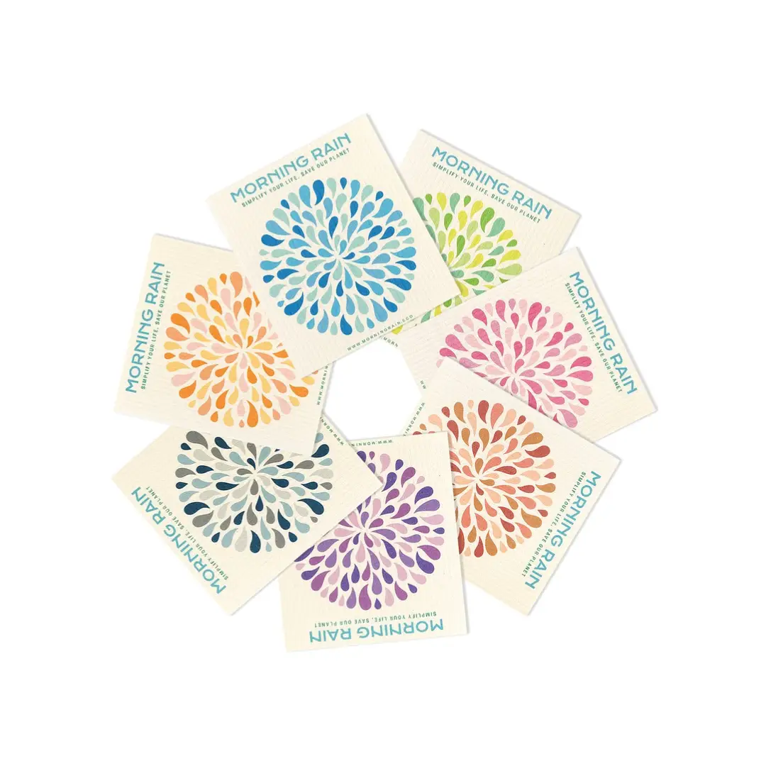 Morning Rain Swedish Cloths For Kitchen, 7 Pieces in A Pack