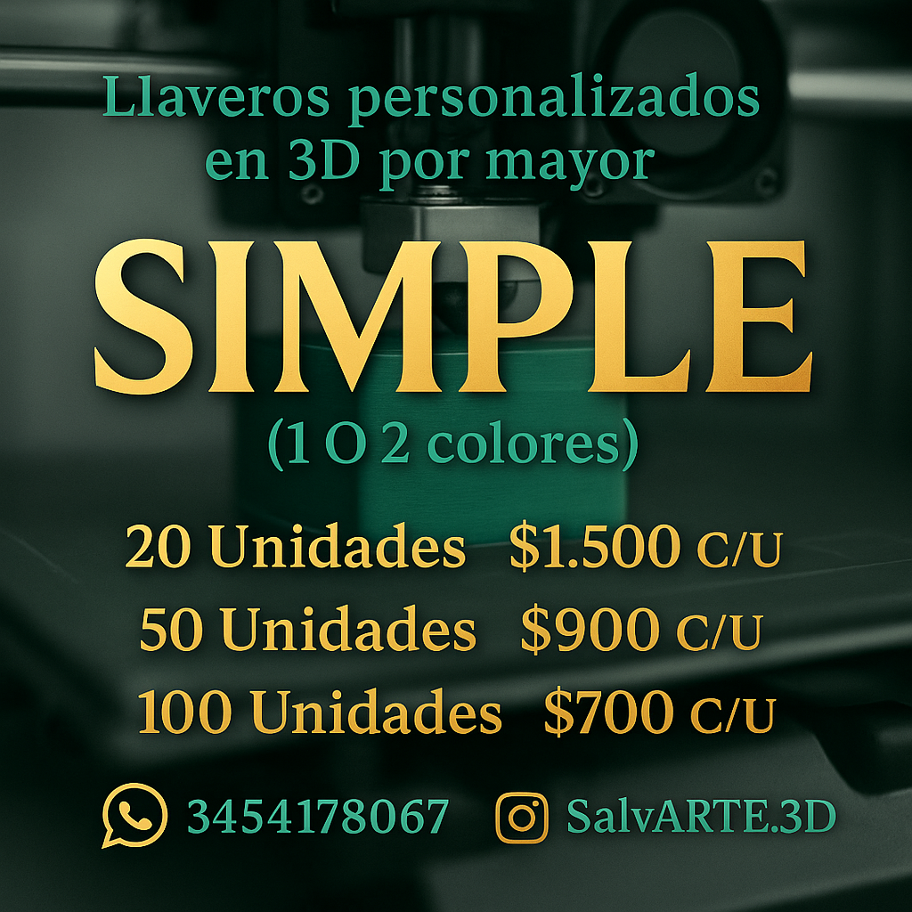 LLaveros Simples Por mayor(Personalizados)(1 o 2 COLORES)