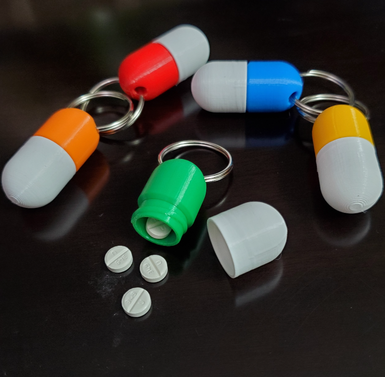 Llavero Portapastillas - Estuche para pastillas con forma de pastilla