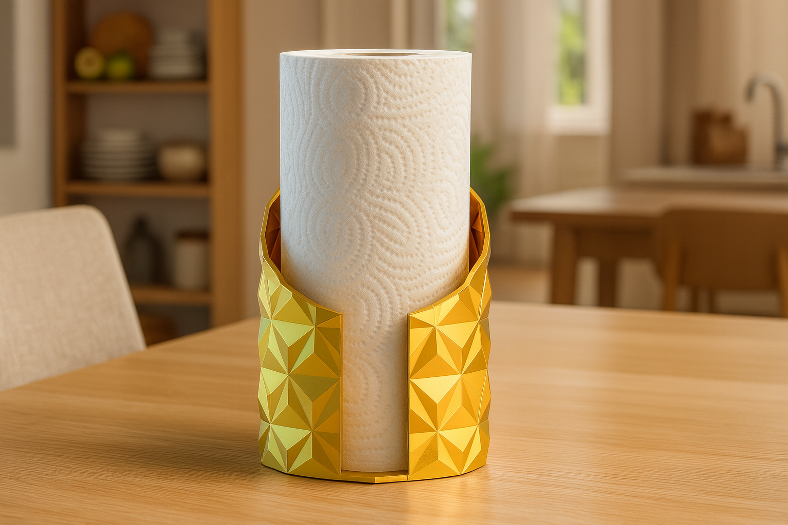 Soporte geométrico para rollos de papel