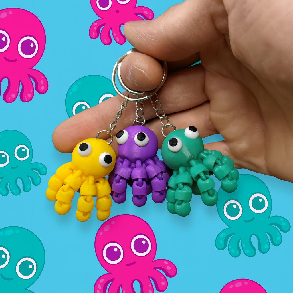 Llavero de pulpo colorido