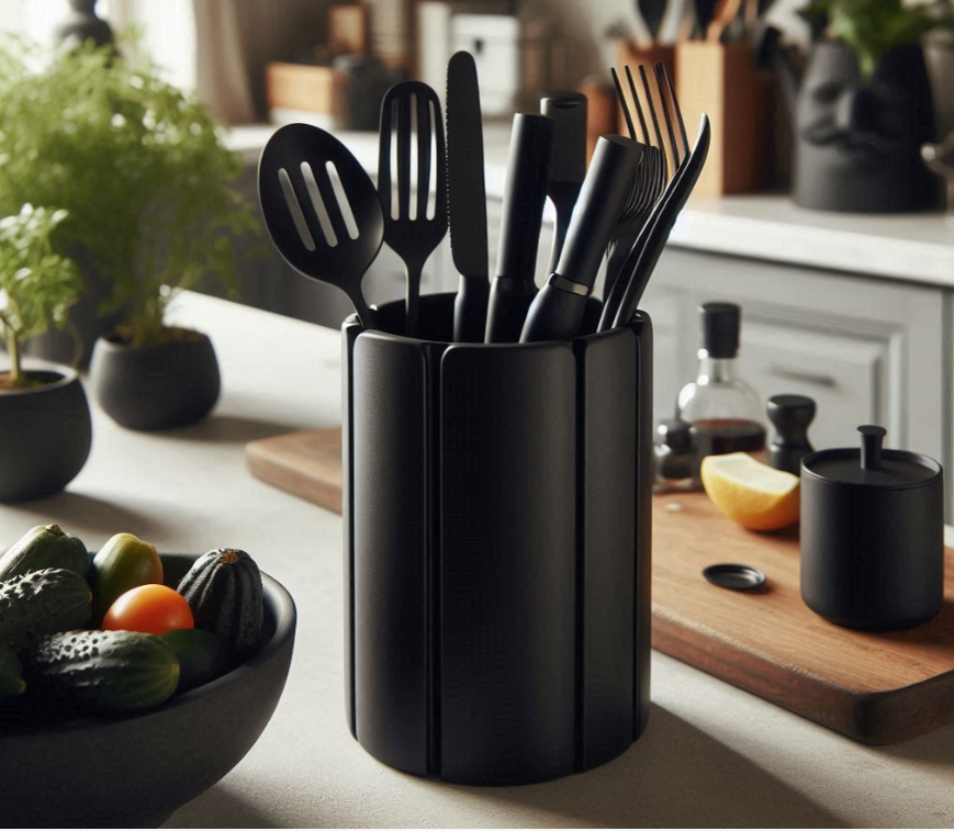 Set de utensilios de cocina negros