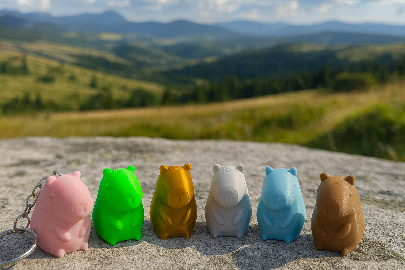 Llaveros de minis Capibaras