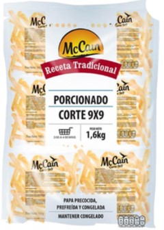 PAPA MCCAIN PORCIONADA 9X9 10 PAQ X 165 GR
