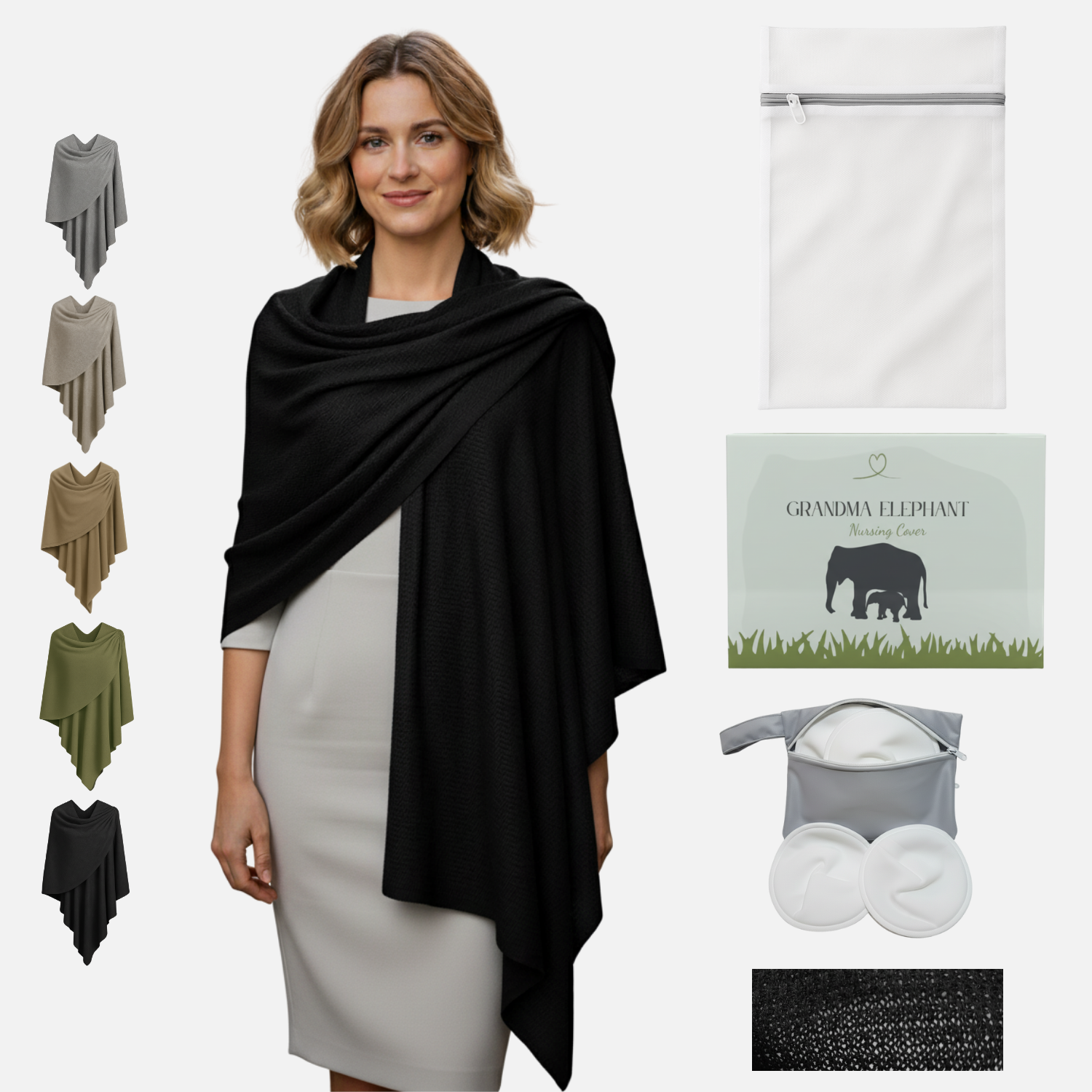 Black Shawl - Nursing Covers - Scarf