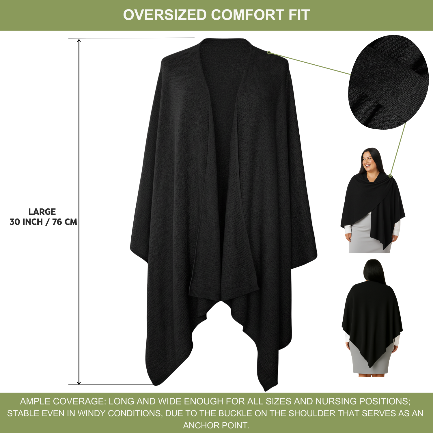 Black Shawl - Nursing Covers - Scarf