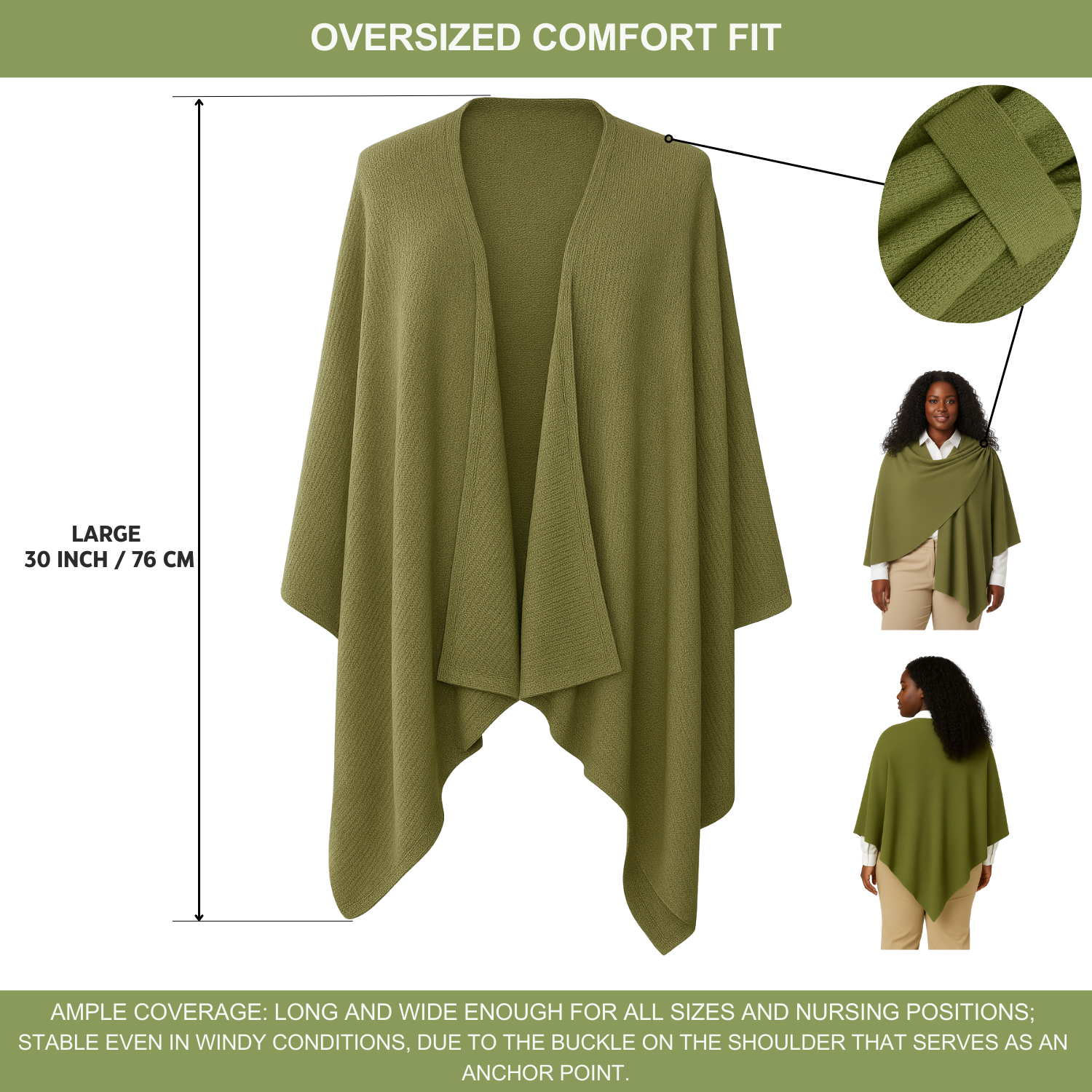 Green Shawl - Nursing Covers - Scarf