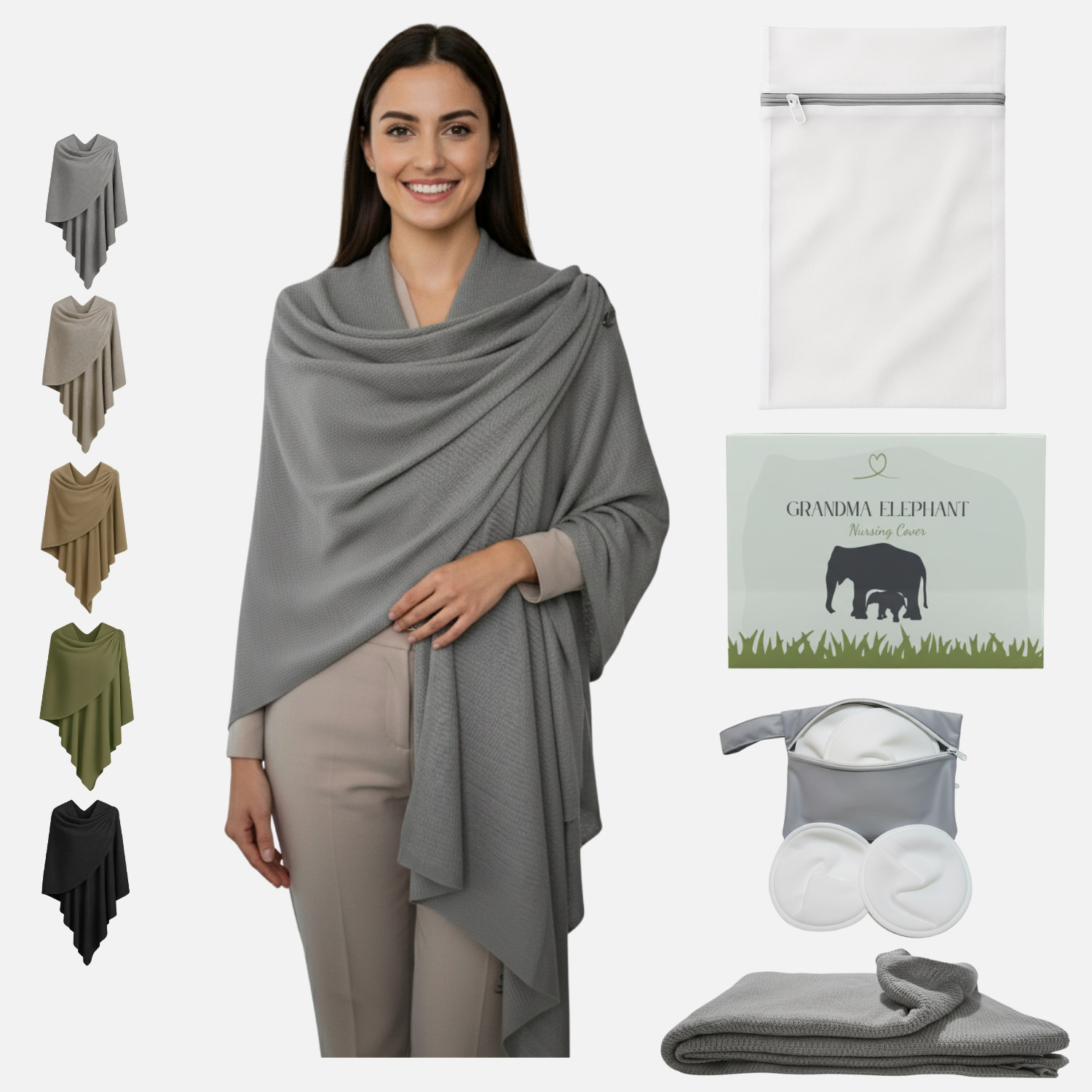 Gray Shawl - Nursing Covers - Scarf