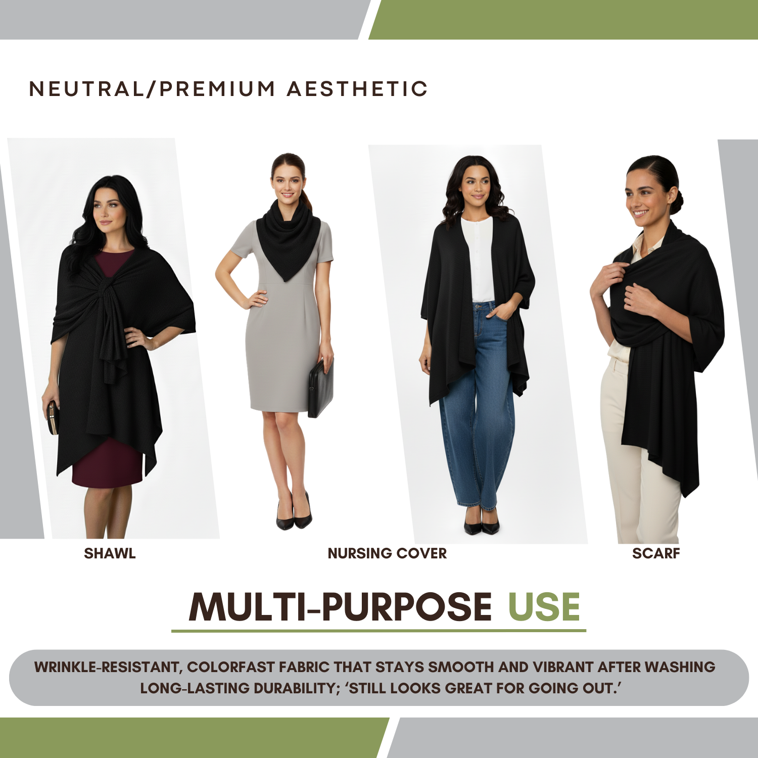 Black Shawl - Nursing Covers - Scarf