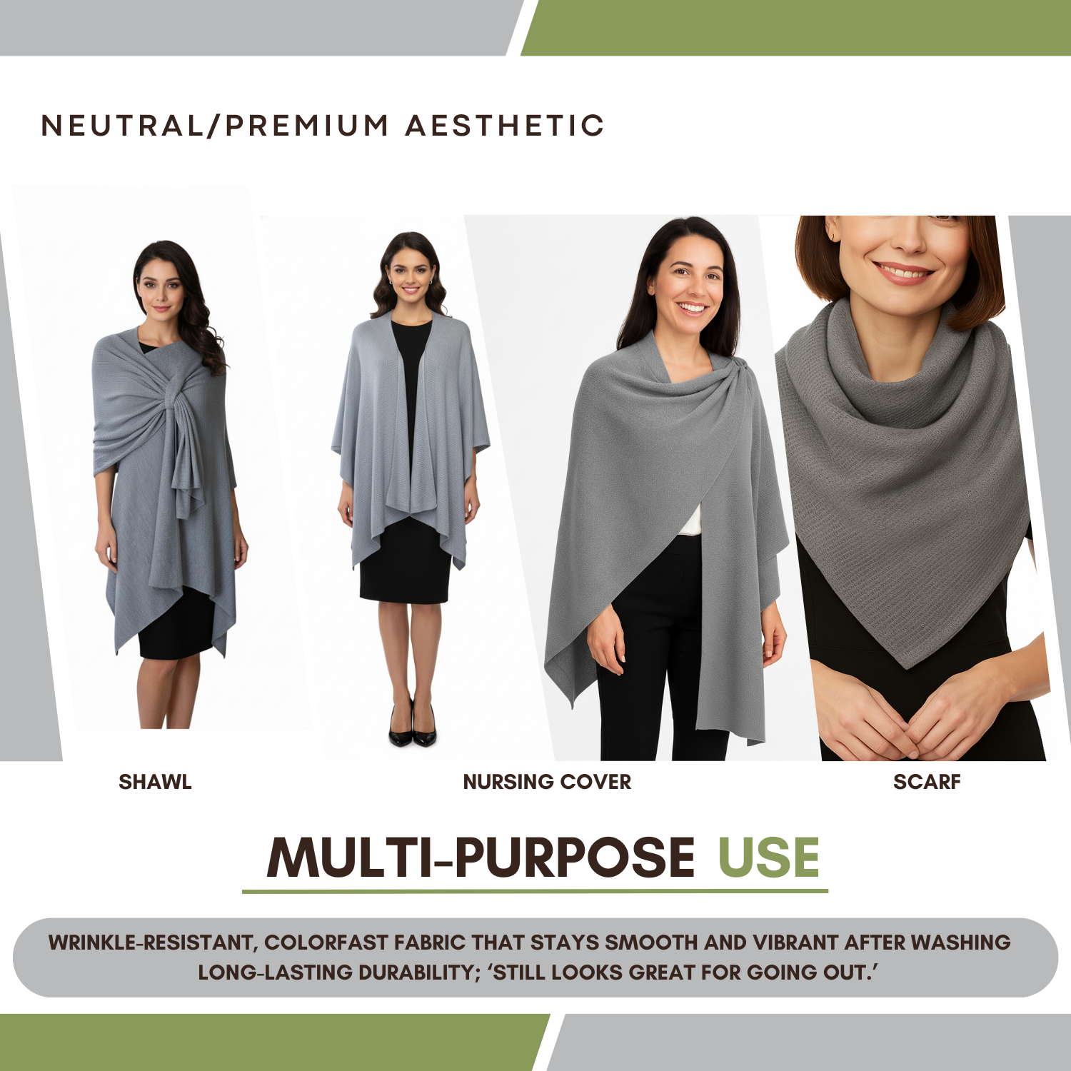 Gray Shawl - Nursing Covers - Scarf