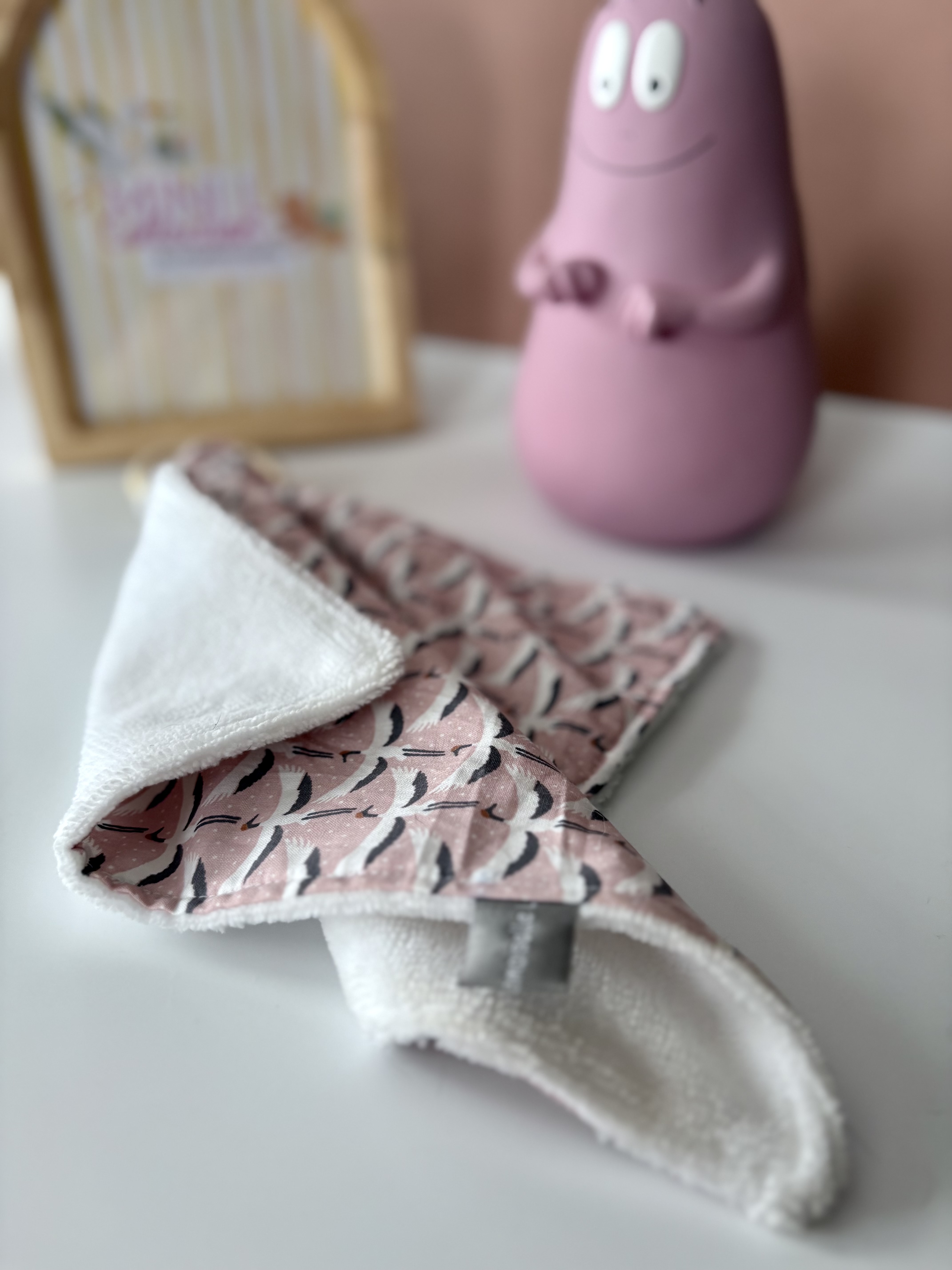 Doudou carré dentition- BLANC+OISEAUX