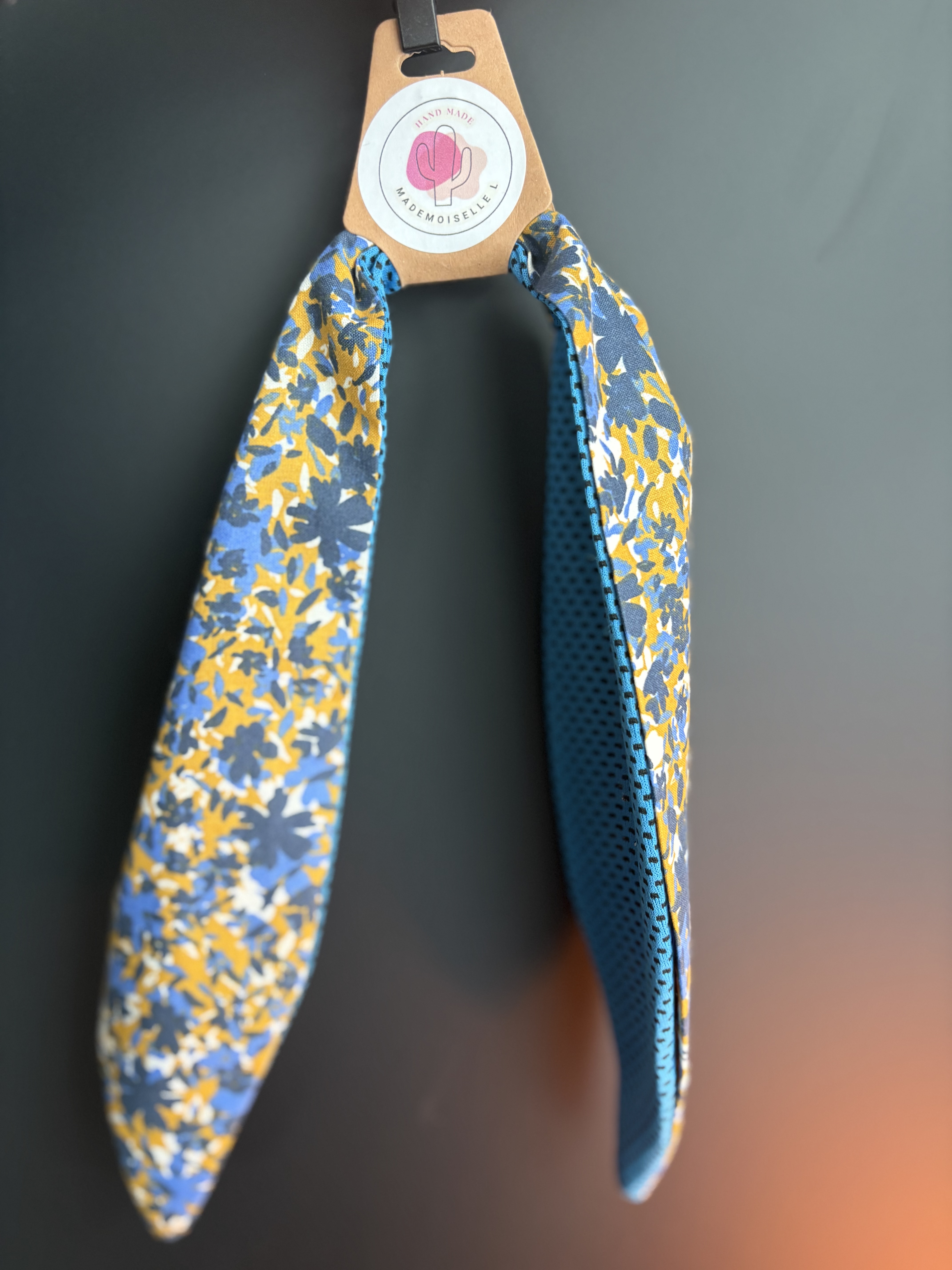 Foulard fraicheur 2 en 1 - BLEU/JAUNE+FLEURS