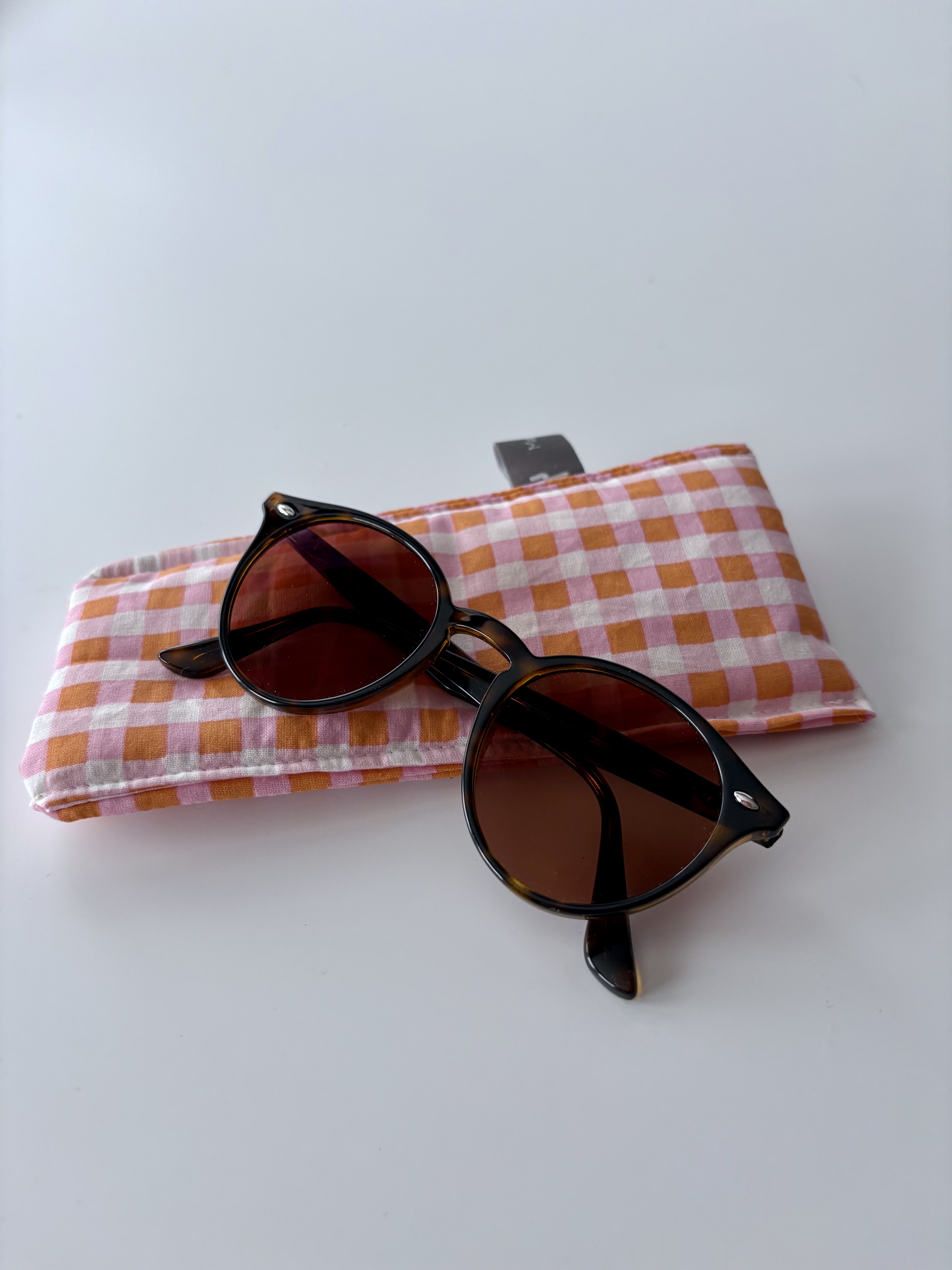 Etui à lunettes- VICHY ROSE ORANGE